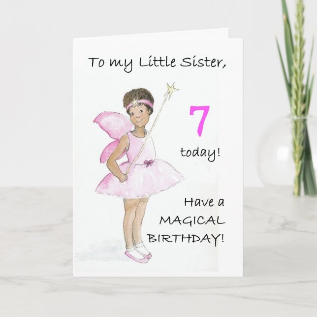 Carte d'anniversaire 7e pour une petite soeur (Devant)