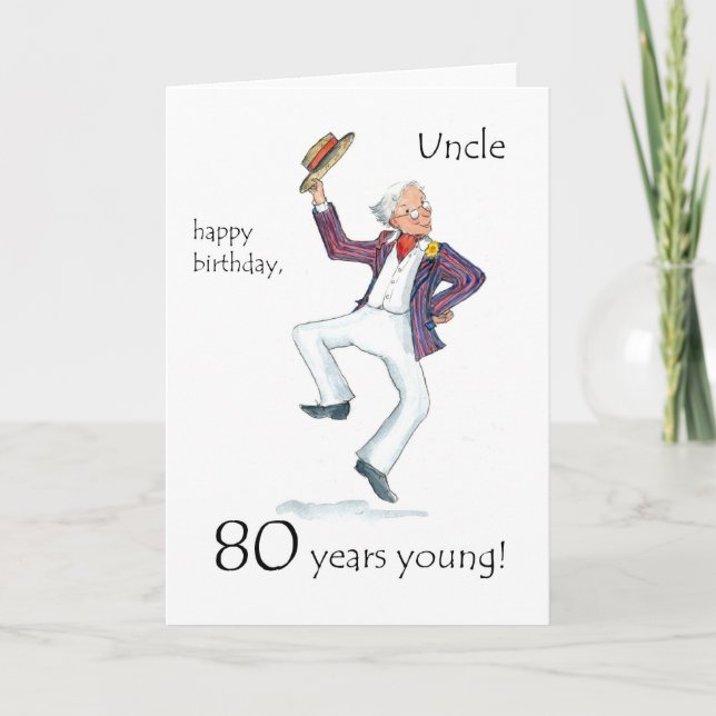 Carte d'anniversaire 80e pour un oncle (Devant)