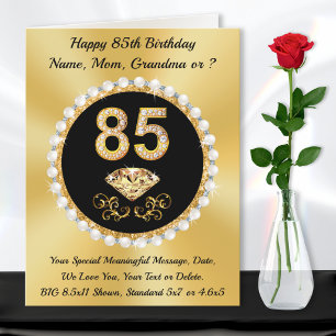 Carte d'anniversaire 85 ans Femme, Mère, Grand-mèr