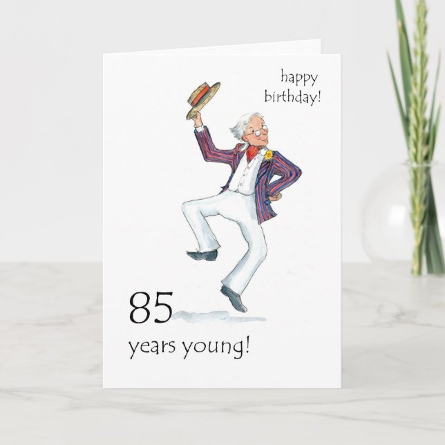 Carte d'anniversaire 85e - Man Dancing (Devant)