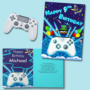 Carte d'anniversaire 9 ans Epic Gamer Happy Critic
