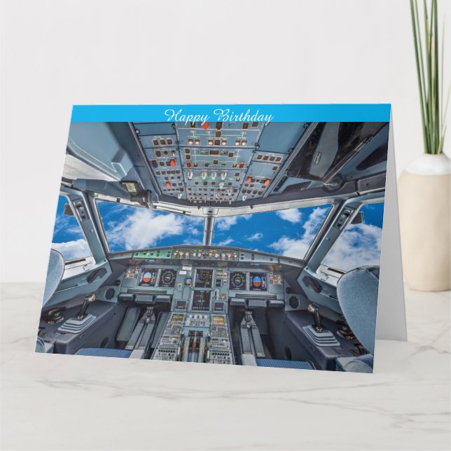 Carte d'anniversaire A320 Cockpit (Devant)