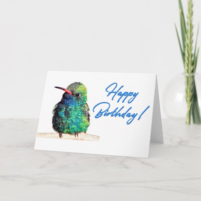Carte d'anniversaire à bec large Hummingbird Photo (Devant)