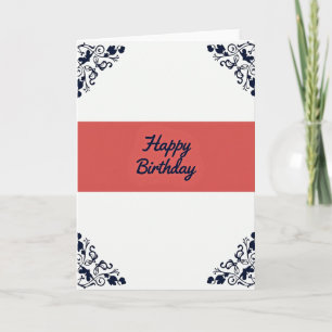 Carte d'anniversaire à calligraphie cramoisie