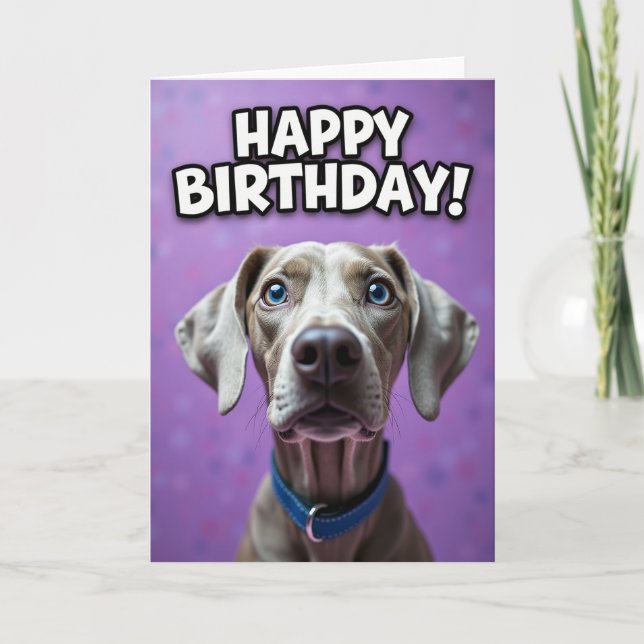 Carte d'anniversaire à collier bleu (Devant)