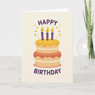 Carte d'anniversaire à étages chaleureuse