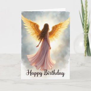 Carte d'anniversaire à figure ailée