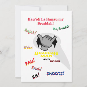 Carte d'anniversaire (à Hawaiian Olelo et Pidgin)