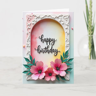 Carte d'anniversaire à l'arche en relief