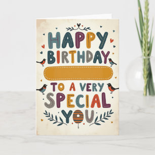 Carte d'anniversaire à lettre gonflée spéciale