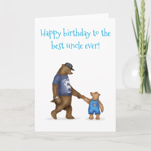 Carte d'anniversaire à l'ours mignonne pour le mei (Devant)