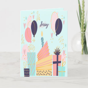 Carte d'anniversaire à main levée