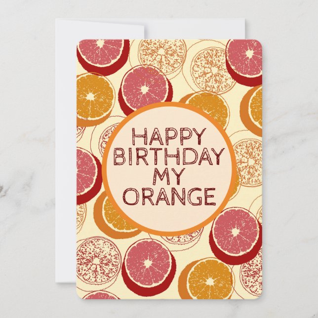 Carte d'anniversaire à motif d'oranges (Devant)