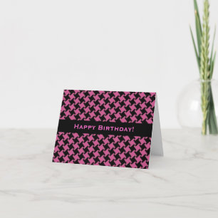 Carte d'anniversaire à motif Houndstooth