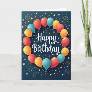 Carte d'anniversaire à scénario bleu