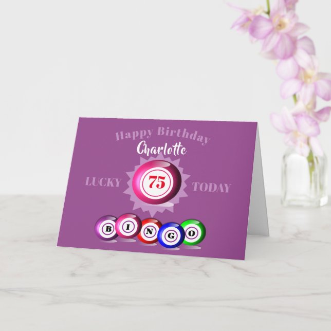 Carte d'anniversaire à thème du Bingo (Orchidée)