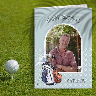 Carte d'anniversaire à thème golf avec une seule p