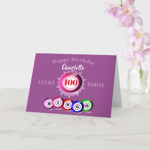 Carte d'anniversaire à thème Lucky Number Bingo