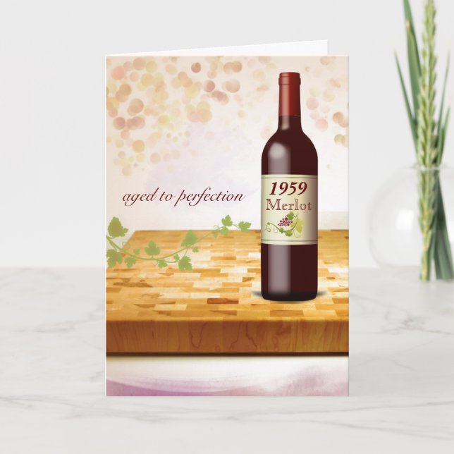 Carte d'anniversaire à thème pour les vins de Pers (Devant)