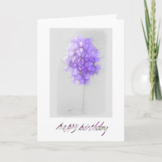 CARTE D'ANNIVERSAIRE ABSTRAITE DE FLEURS DE MAUVE