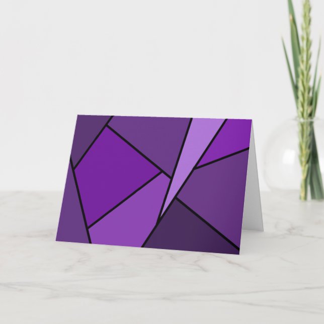 Carte d'anniversaire Abstraite en polygones violet (Devant)