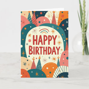Carte d'anniversaire abstraite vibrante