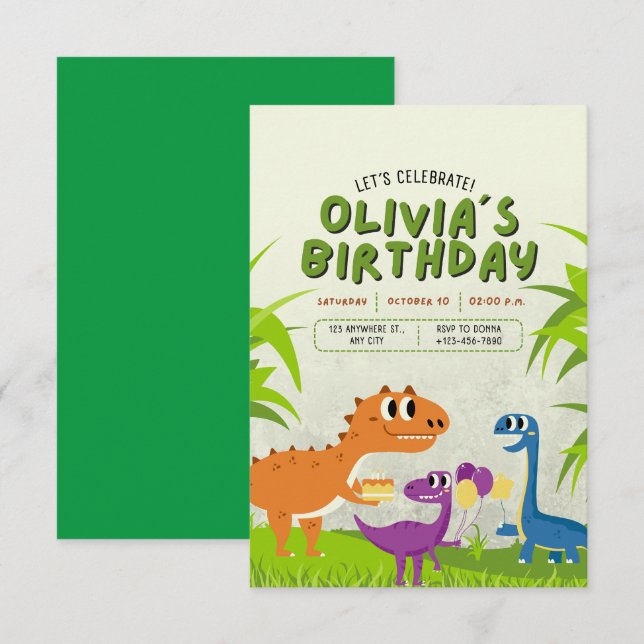 carte d'anniversaire adorable avec un dessin animé (Devant / Derrière)