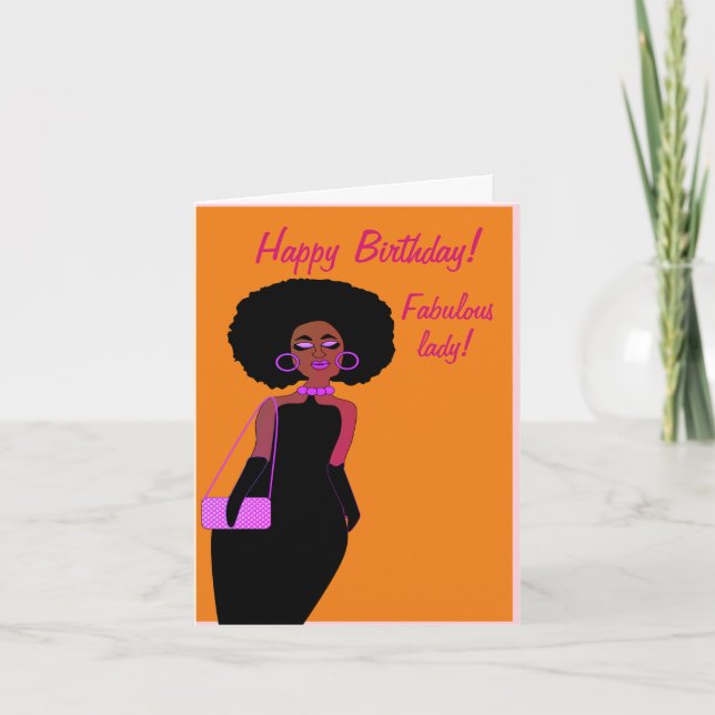 Carte d'Anniversaire Africaine Américaine (Devant)