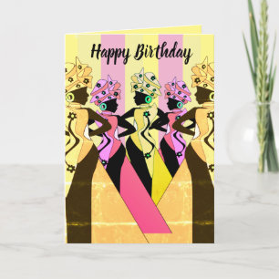 Carte d'anniversaire afro-américaine de la femme n