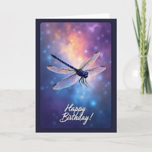 Carte d'anniversaire ailée cosmique