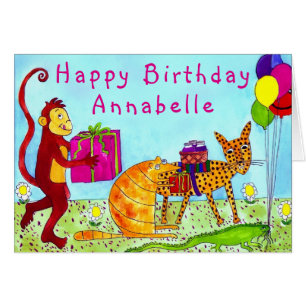 Carte d'anniversaire Alphabet Fiesta Personnaliser