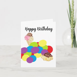 Carte d'anniversaire : Amour pour la crème glacée