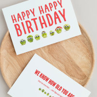 Carte d'anniversaire amusant légumes carte d'humou