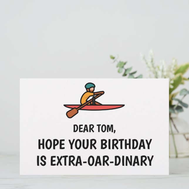 Carte d'anniversaire amusant personnalisée (Debout devant)