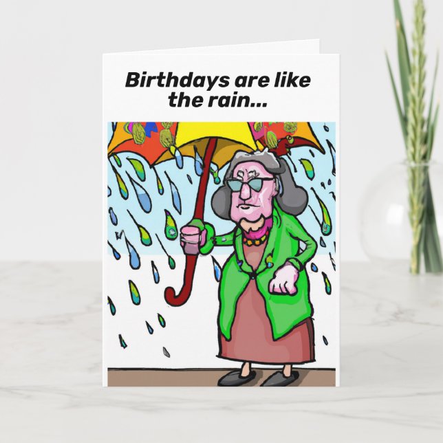 Carte d'anniversaire amusant pour les aînés (Devant)