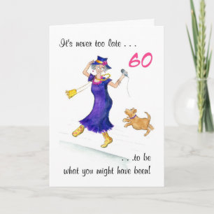 Carte d'anniversaire amusante 60e pour une femme
