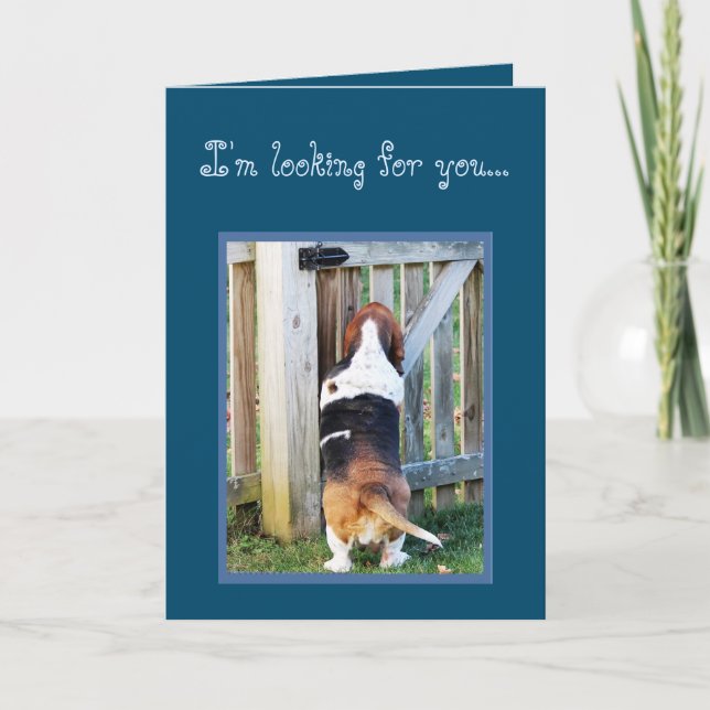 Carte d'anniversaire amusante avec Basset Hound &  (Devant)