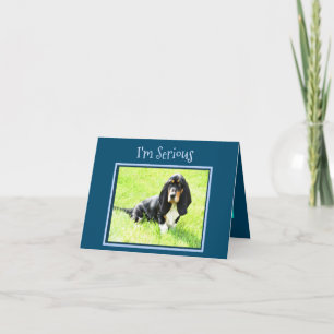 Carte d'anniversaire amusante avec Basset Hound Pu