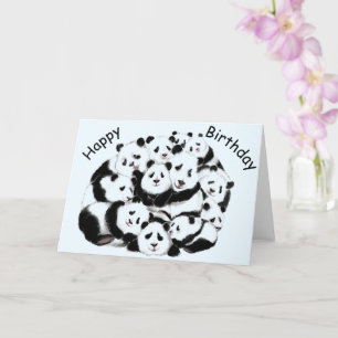 Carte d'anniversaire amusante avec des Pandas heur