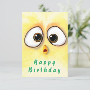 Carte d'anniversaire amusante avec du poulet migno
