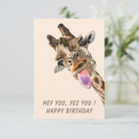 Carte d'anniversaire amusante avec Giraffe joueuse