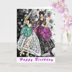 Carte d'anniversaire amusante Dames Boire du vin -