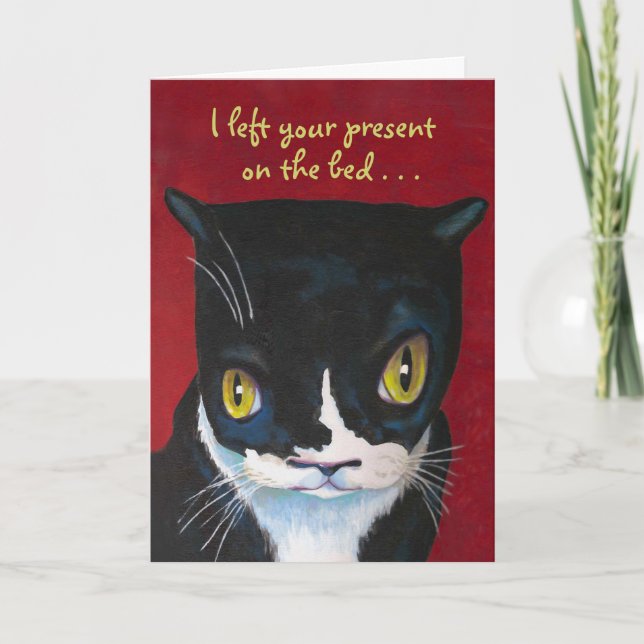 Carte d'anniversaire amusante du chat (Devant)