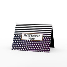 Carte d'anniversaire amusante et jolie en noir et