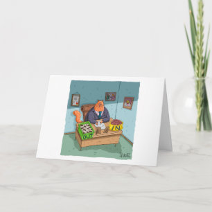 Carte d'anniversaire amusante - Kitty Business Man