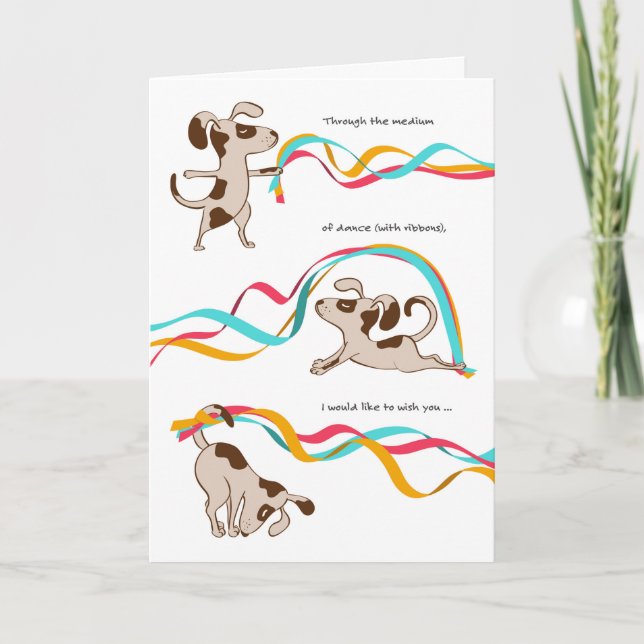 Carte d'anniversaire amusante - Le chien et la dan (Devant)
