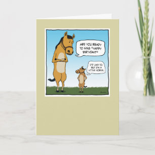Carte d'anniversaire amusante : Little Horse