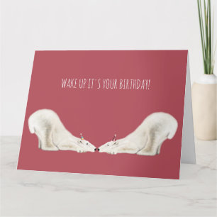 Carte d'anniversaire amusante - Ours polaire endor