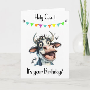 Carte d'anniversaire amusante pour la vache sainte