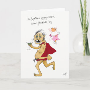 Carte d'anniversaire amusante pour le vieil homme.